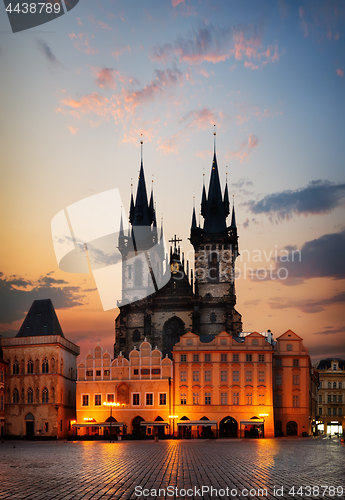 Image of Tynsky temple at dawn