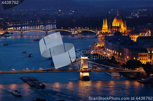 Image of Budapest Parliament and famous Bridges