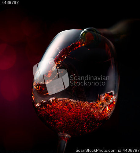 Image of Wine on a red background