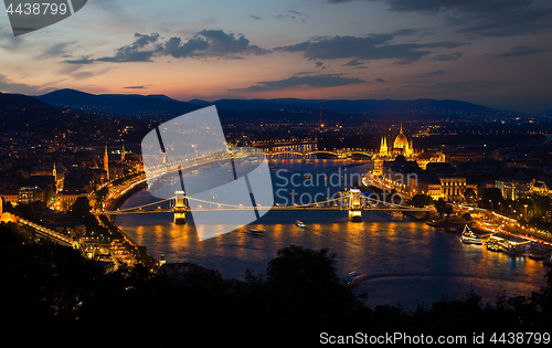 Image of Panorama of evening Budapest