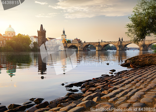 Image of Charles Bridge at sunrise