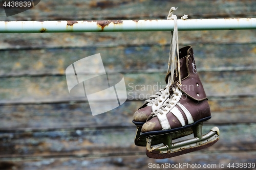 Image of vintage pair of mens  ice skates 