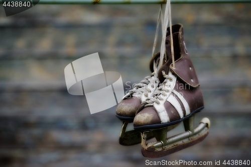 Image of vintage pair of mens  ice skates 