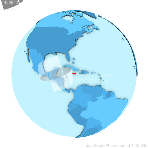 Image of Jamaica on globe isolated