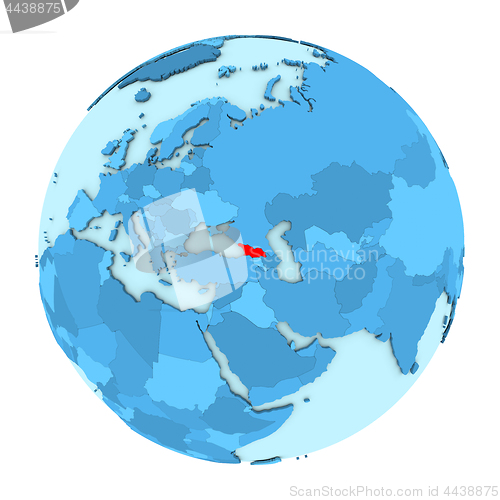 Image of Georgia on globe isolated