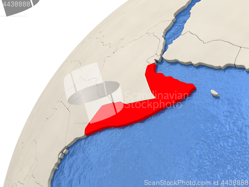 Image of Somalia on globe