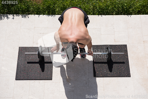 Image of man doing morning exercises