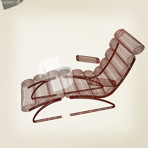 Image of Medical chair for cosmetology. 3d illustration. Vintage style