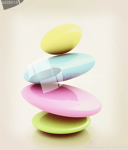 Image of Spa stones. 3D illustration. Vintage style