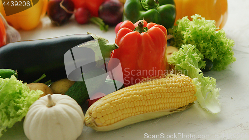 Image of Colorful vegetables placed in pile