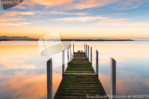 Image of Perfect serenity - timber jetty and reflections