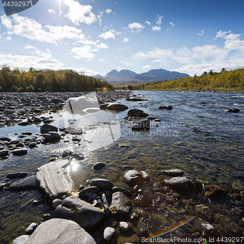 Image of Abiskojokk. River in Abisko National Park, Sweden