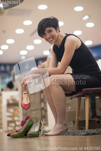 Image of Woman Trying New Shoes