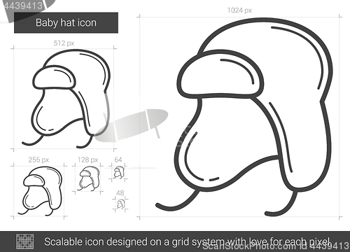 Image of Baby hat line icon.