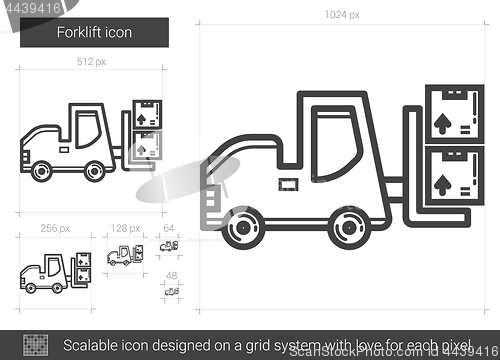 Image of Forklift line icon.