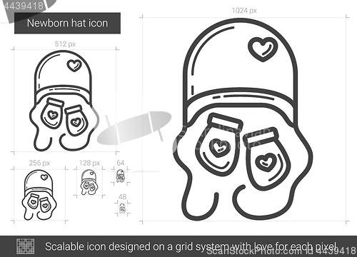 Image of Newborn hat line icon.