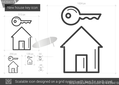 Image of New house key line icon.