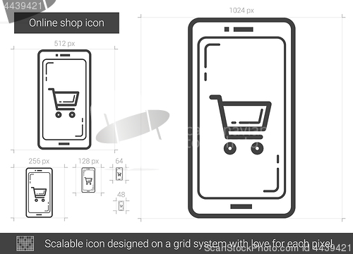 Image of Online shop line icon.