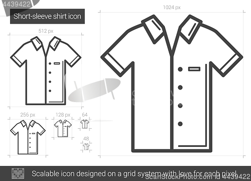 Image of Short-sleeve shirt line icon.