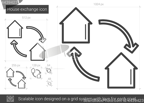 Image of House exchange line icon.