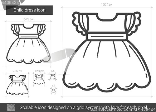 Image of Child dress line icon.