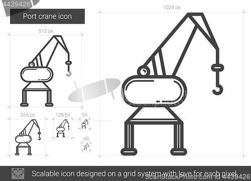 Image of Port crane line icon.