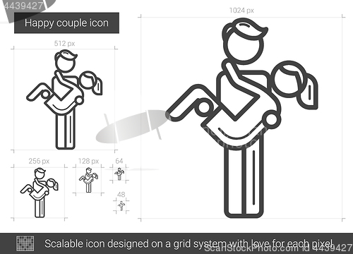 Image of Happy couple line icon.