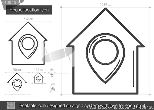 Image of House location line icon.