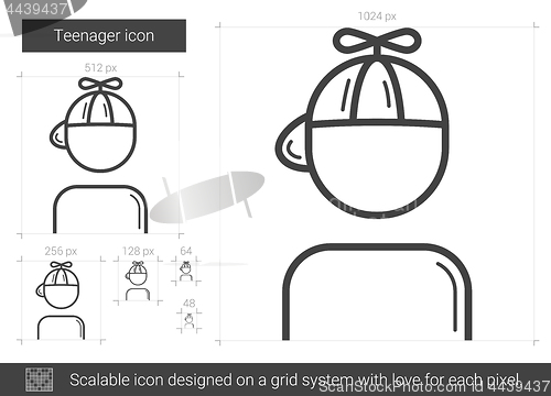 Image of Teenager line icon.