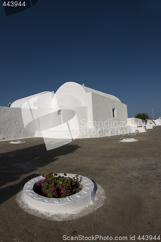 Image of classic greek island church santorini