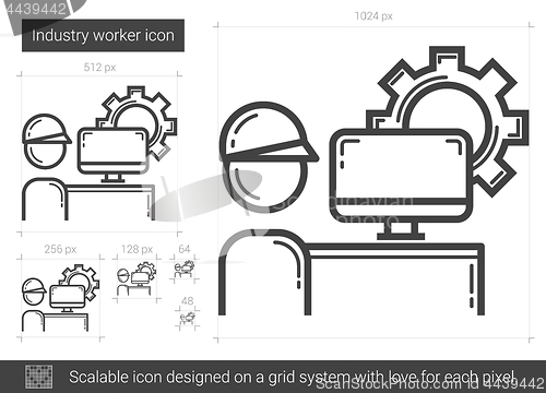 Image of Industry worker line icon.