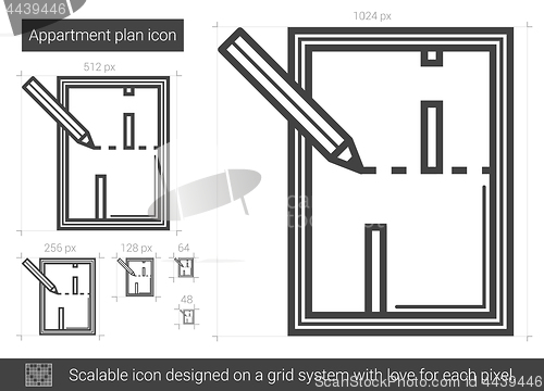 Image of Apartment plan line icon.