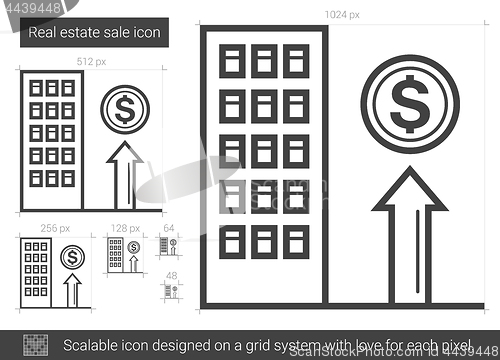 Image of Real estate sale line icon.