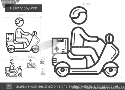 Image of Delivery boy line icon.