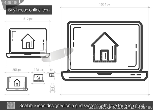 Image of Buy house online line icon.