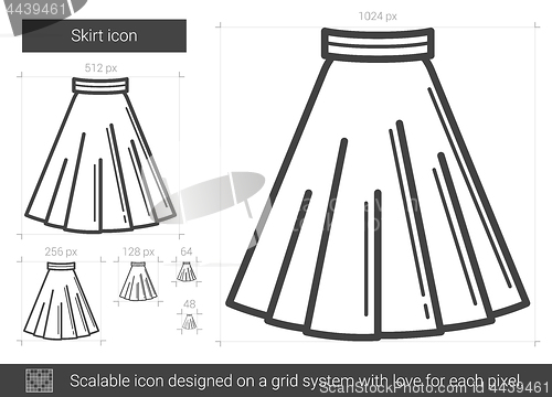 Image of Skirt line icon.