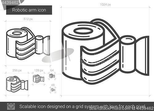 Image of Robotic arm line icon.