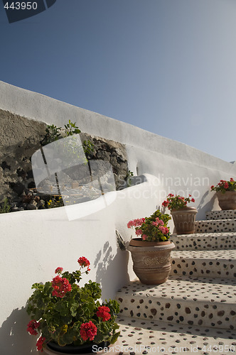 Image of santorini walkway to sea