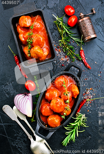 Image of meatballs with tomato sauce 