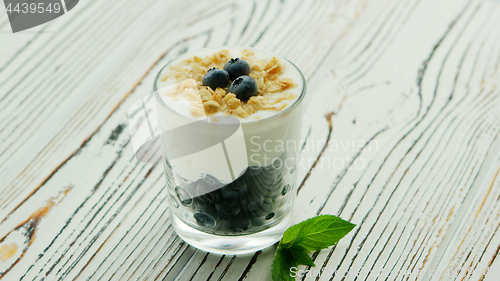 Image of Yogurt with blackberry in glass