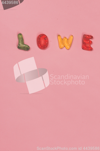 Image of Love text from candies