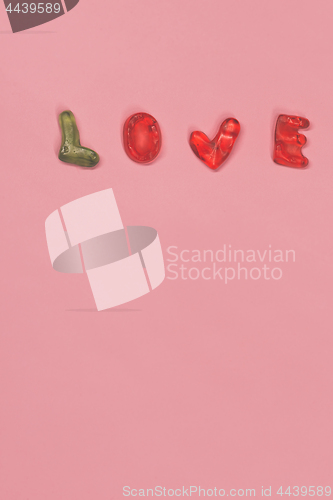 Image of Love text from candies