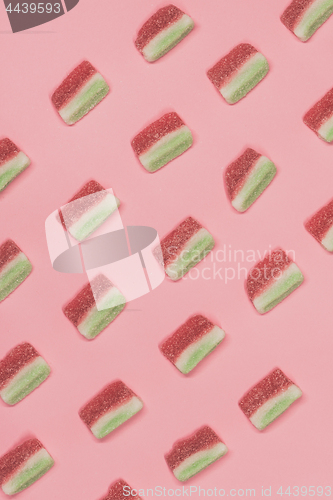 Image of View from above on the watermelon slices candies