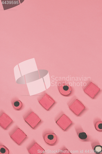 Image of Pink candies lies diagonally