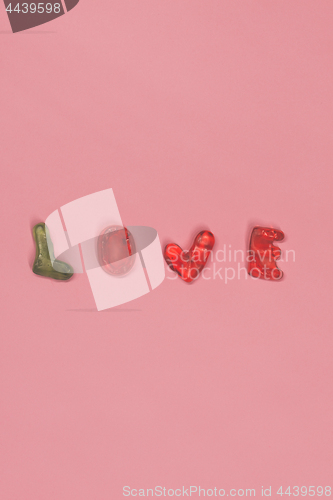 Image of Love text from candies