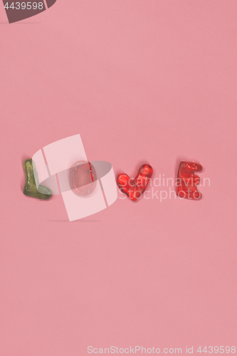 Image of Love text from candies