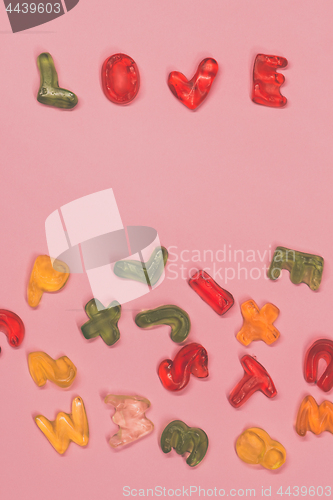 Image of Love text from candies