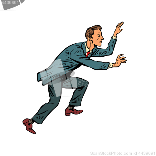 Image of Businessman climbs up