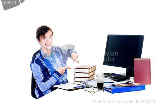 Image of Teenager student doing homework