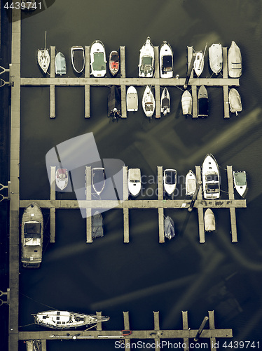 Image of Vintage looking Boats in harbour